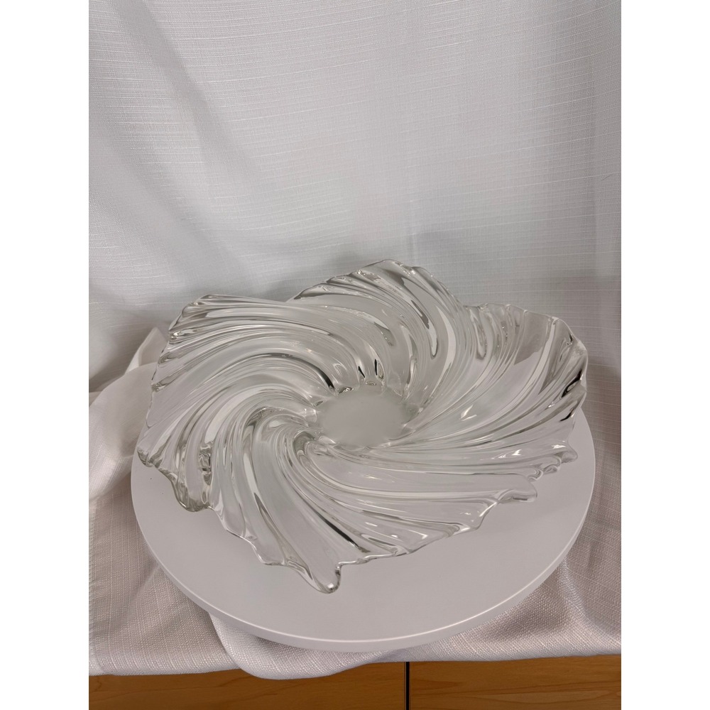 Vintage Mikasa Belle Epoque Crystal Swirl Centerpiece Bowl 17" Germany